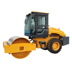 Novo design único tambor de aço controle hidráulico compactador 6 ton rolo compactador vibratório