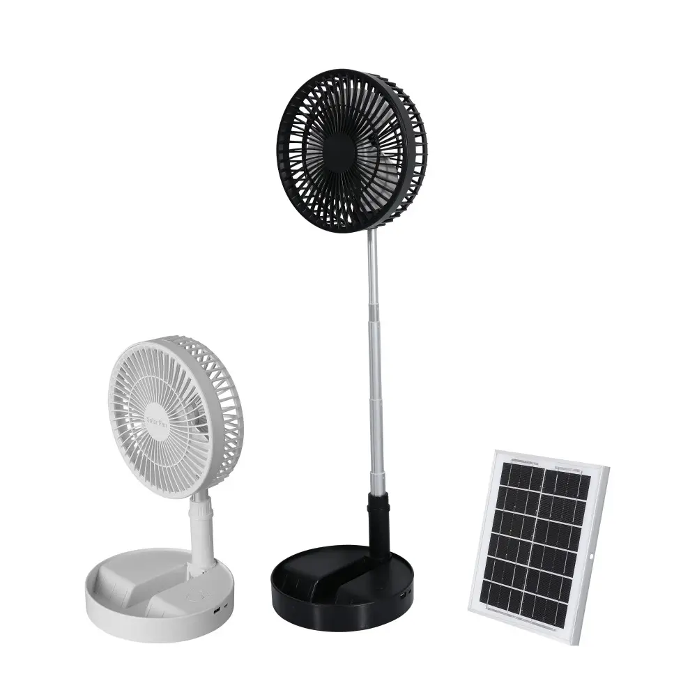 Солнечный портативный вентилятор с солнечной панелью и аккумуляторной батареей для кемпинга и семейного использования