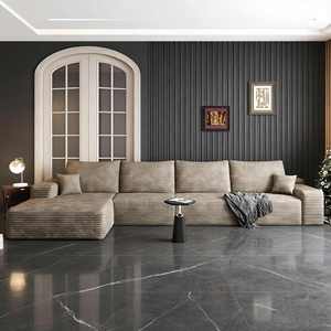 Canapé d'angle en L personnalisable, canapé moderne en tissu simple, canapé combiné avec chaise longue pour salon - Product Image 1