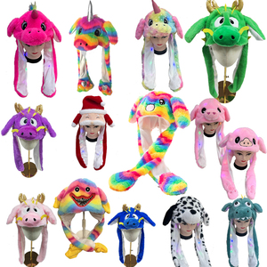 Custom Christmas Moveable LED Lighted <strong>Plush</strong> Stuffed Animal Toy Warm Winter Party Animal Toys <strong>Rabbit</strong> Ears <strong>Hat</strong> - Product Image 1