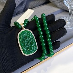 <span class=keywords><strong>Collar</strong></span> de Buda Maitreya minimalista largo <span class=keywords><strong>esmeralda</strong></span> de cristal Premium para mujer Cadena de suéter <span class=keywords><strong>con</strong></span> accesorios de circón de aleación - Product Image 2