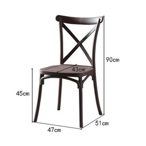 Chaises de salle à manger en plastique empilables de style français pour l'intérieur et l'extérieur, avec dossier croisé en X, pour restaurants et hôtels - Product Image 5