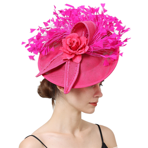 Châu Âu Và Mỹ Phong Cách Vàng Nhà Thờ <span class=keywords><strong>Hat</strong></span> Sang Trọng Fascinators Với Lông Cho Phụ Nữ Hàng Đầu Mũ Phụ Kiện Cho Các Bên - Product Image 2