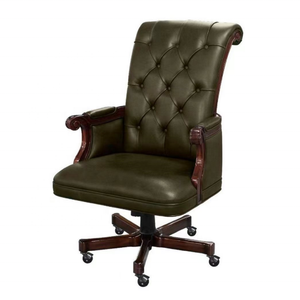 <span class=keywords><strong>Chaise</strong></span> <span class=keywords><strong>de</strong></span> <span class=keywords><strong>bureau</strong></span> <span class=keywords><strong>de</strong></span> direction à dossier haut personnalisée en cuir véritable vert, pivotante, base en <span class=keywords><strong>bois</strong></span> Chesterfield avec <span class=keywords><strong>roulettes</strong></span>, <span class=keywords><strong>chaise</strong></span> <span class=keywords><strong>de</strong></span> patron - Product Image 6