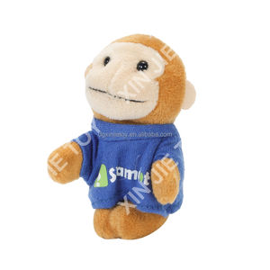 دمية قرد صغيرة محشوة، لعبة قرد محشوة بقميص أزرق، دمية قرد قابلة للتخصيص مع خدمة التصنيع الأصلي والتصميم الأصلي - Product Image 2