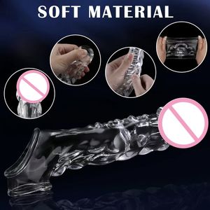 Funda Vibradora de Cristal Suave de Alta Calidad para Alargar el Pene, Condón Vibrador para Hombres, Juguete Sexual - Product Image 5