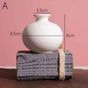 Handmade <b>Vase</b>, Minimalist Tabletop Art Bisque Pure White <b>Porcelain</b>, Flower Bud <b>Ceramic</b> <b>Vase</b> for Living Room Decoration - Product Image 3