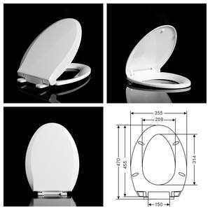 Cubierta de <span class=keywords><strong>tapa</strong></span> de asiento de inodoro de plástico puro de cierre suave estándar canadiense de EE. UU. Fácil de instalar para <span class=keywords><strong>WC</strong></span> - Product Image 6