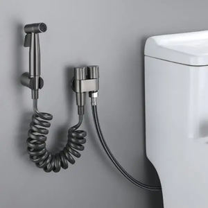 Pulverizador de bidé de mano <span class=keywords><strong>para</strong></span> rociador de inodoro Control de presión de agua ajustable con <span class=keywords><strong>manguera</strong></span> de resorte retráctil de bidé <span class=keywords><strong>para</strong></span> lavado femenino - Product Image 6