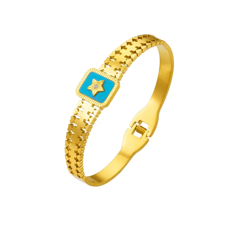 Wholesale Price Fine Stainless Steel Turquoise Charms For Waterproof Fine Bracelets Gold Jewelry For Women Jewelry