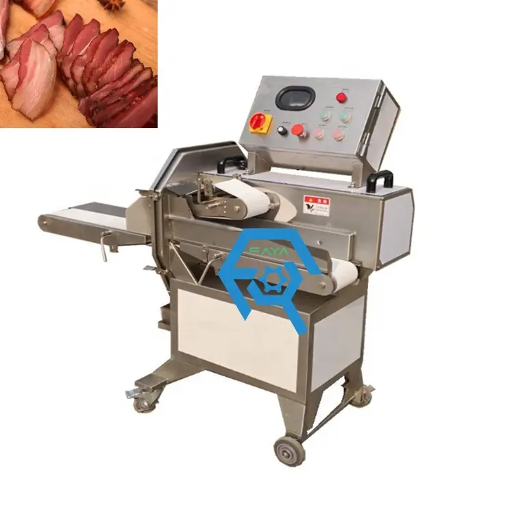 Automatic sausage bacon cooked beef slicer chicken fish meat cutting machine