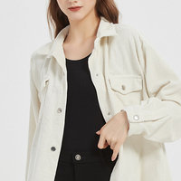 Camisa solta casaco jeans feminina, camisa veludo branca e americana para outono e inverno