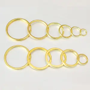 Venta al por mayor anillo de 10 mm-Original latón sólido anillo plano y redondo, anillo de latón para DIY