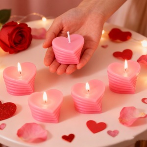 Heart Shape Silicone <b>Mold</b> For <b>Candle</b> Making Valentine'S Day DIY Craft Transparent White 3D Rotating Design - Product Image 2