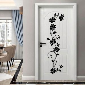 Nouveaux autocollants muraux décoratifs à motif floral créatif pour porte, autocollants muraux amovibles pour fond de salon - Product Image 1