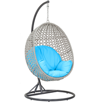 Vente en gros de chaise balançoire en forme d'œuf pour nid d'oiseau chaises suspendues en acier rotin PE pour patio hamac couleur personnalisée