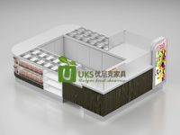 Kiosque à bonbons personnalisé pour centre commercial, comptoir de présentation de bonbons en vrac, kiosque de confiserie avec logo rétroéclairé, bacs à bonbons en acrylique