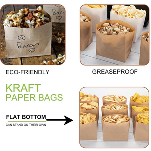 Sacs en papier personnalisés durables, résistants à la graisse et à l'eau, pour pâtisseries, biscuits, noix, aliments frits - Product Image 1