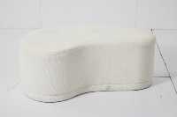 Chaise de loisirs pouf ovale moelleuse blanche élégante pour bureau à domicile et chambre à coucher pour meubles de maison côté appartement et villa
