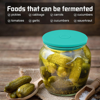 Tutup Fermentasi Silikon Airlock untuk Stoples Mulut Lebar, Tutup Fermentasi Silikon dengan Airlock Tanpa Air