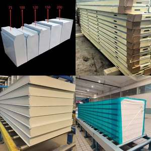 Paneles Sándwich de Lana de Roca con <span class=keywords><strong>Placas</strong></span> de Acero de Color se Utilizan <span class=keywords><strong>para</strong></span> Aislamiento de Paneles de Pared y Techo en Edificios de Almacenes. - Product Image 4