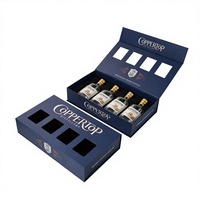Boîte cadeau pour spiritueux de marque personnalisée - Boîte d'emballage de vin haut de gamme à 4 compartiments avec impression de logo