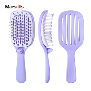 แปรงหวีผมแบบพับได้ ช่วยสางผมไม่พันกัน ซี่หวีกว้าง พกพาสะดวก ใช้ได้ทั้งแบบเปียกและแห้ง พร้อมแผ่นทำความสะอาดตัวเอง - Product Image 1