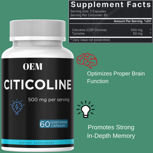 Compléments de Citicoline OEM avec CDP Choline, Citicoline Plus, Formule 2 en 1, Capsules de Citicoline pour Complément Cérébral - Product Image 2