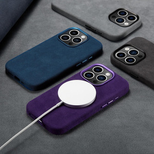 Nobile genuino per Cover magnetica Alcantara per <span class=keywords><strong>iPhone</strong></span> 17 16 Pro 15 Pro Max <span class=keywords><strong>14</strong></span> 13 Plus elegante elegante custodia per telefono - Product Image 5