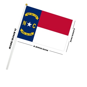 Bandera Personalizada de Carolina del Norte, The Tar Heel State, para Agitar con la Mano, 14x21cm, con Palo, para Eventos Deportivos y de Fútbol Americano - Product Image 2