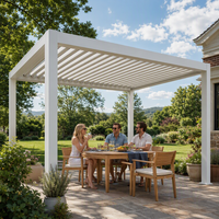 Pergola motorisée en aluminium, gazebo écologique, résistant aux intempéries et au vent, personnalisable pour balcon