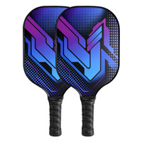 Ensemble de raquettes de pickleball en fibre de carbone, fibre de verre et bois, pagaie rectangulaire sans trous pour le sport en plein air
