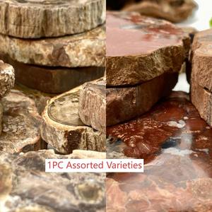 Vente en gros de spécimens de cristal : tranches de pierre de cristal brute polies, sous-verres en bois pétrifié, dalles de fossile, pour l'énergie de guérison et la décoration - Product Image 5