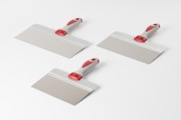 Outils pour cloisons sèches en acier inoxydable : grattoir, spatule à ruban adhésif, spatule à mastic avec poignée TPR à prise souple