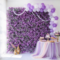 Panneau mural en herbe artificielle violette résistant aux UV, plante artificielle de lavande, mur de fleurs artificielles pour mariage et fête