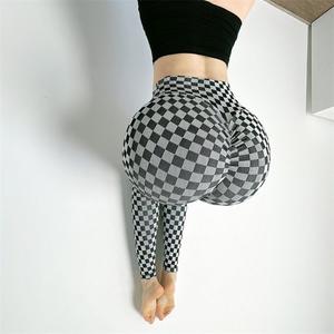 Femmes Camouflage Plaid Deux Tons Camo Jogger Pantalon <span class=keywords><strong>Tenue</strong></span> Taille Haute Imprimer Maille Patchwork Nouveau <span class=keywords><strong>Style</strong></span> Damier Yoga leggings - Product Image 1