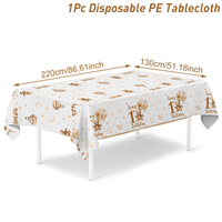 Nappe jetable pour fête d'anniversaire, décoration de table, imperméable, anti-huile, en plastique PE, pour anniversaire d'adultes et d'enfants