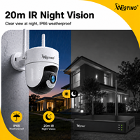Wistino 3MP 8CH UHD Sicherheitsüberwachungssystem Drahtloses Kit 355 °   PTZ Bewegungserkennungs-Alarm KI-Smart Tuya PoE-Kamera