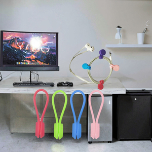 Organisateur de cordon en silicone réutilisable chaud avec attaches de câble magnétiques sangles de gestion de cordon de charge <span class=keywords><strong>enrouleur</strong></span> de casque détachable - Product Image 3