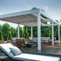 Pergola motorisée haut de gamme en aluminium, étanche et coupe-vent, pour oasis de détente dans la cour, abri d'été rétractable