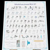 Populaire 82 kits de pieds presseurs multifonctions pour machine à coudre domestique, accessoire d'outillage de couture pour la maison