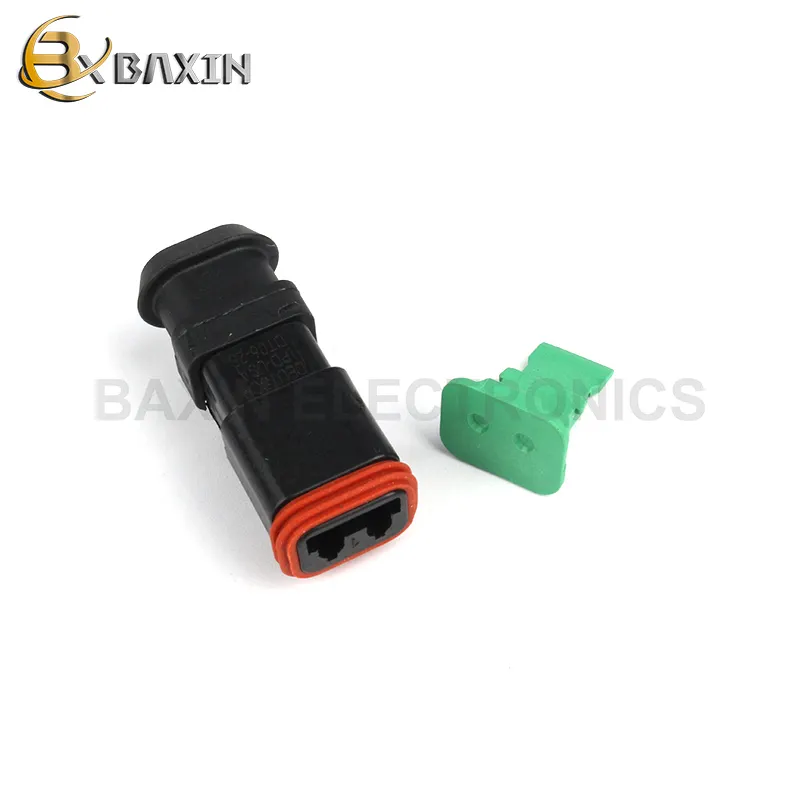 DT04-2P-E008 DT06-2S-E008 black color deutsch dt electrical plug waterproof male connector