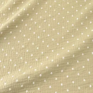 더블 레이어 크레이프 100% 코튼 카톤 스타 인쇄 의류 패브릭 어린이 착용 잠옷