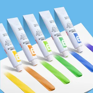 אקריליק צבע יצרנים סיטונאי באיכות גבוהה 12 צבעים 12ml אלומיניום אקריליק צבע צינור עבור ציור