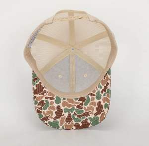 หมวกแก๊ปตาข่ายแบบมีป้ายหนังสั่งทำคุณภาพสูง 6 แผง หมวก Trucker แบบสั่งทำ ป้ายทอแบบสั่งทำ หมวกตาข่ายแฟชั่น - Product Image 3