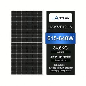 แผงโซลาร์เซลล์ Ja Solar รุ่น JAM72D42/LB 615w 620w 625w 630w แบบ Half Cell Bifacial Monocrystalline - Product Image 2