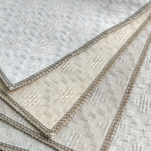 2024 tissus pour rideaux en polyester aspect <span class=keywords><strong>lin</strong></span> motifs floraux dorés techniques tricotées plissées occultantes et personnalisées pour la décoration intérieure - Product Image 3