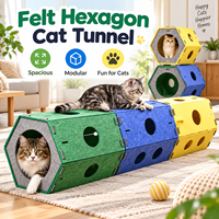 Tunnel pour chat en feutre hexagonal modulaire, grand tube de jeu pour chat, maison pour chat interactive d'intérieur, couleur personnalisée, vente en gros OEM