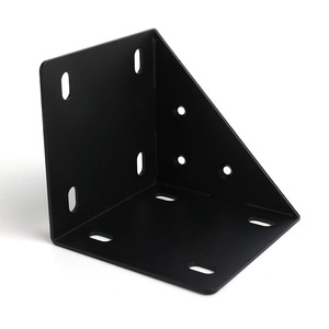 Support d'angle en fer noir pour meubles, lit, armoire, étagère – Accessoire de quincaillerie - Product Image 1