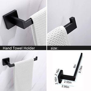 Set di Accessori per Bagno Nero Opaco: <span class=keywords><strong>Portasciugamani</strong></span>, Ganci per Accappatoi, Porta Carta Igienica da Parete - Product Image 4